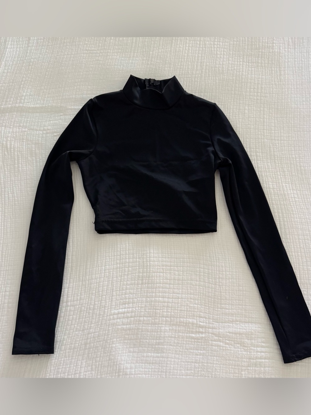 Balera Black Long-Sleeve Mock Neck Crop Top